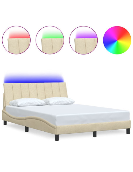 Giroletto senza Materasso Hanko Crema 140x200 cm in Tessuto