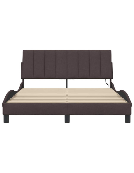 Giroletto senza Materasso Hanko Marrone Scuro 140x200 cm Tessuto
