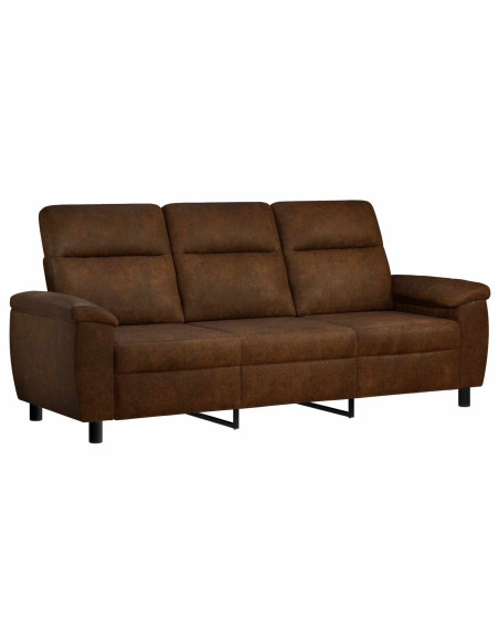 Set di divani 2 pz Marrone Pelle Scamosciata Sintetica