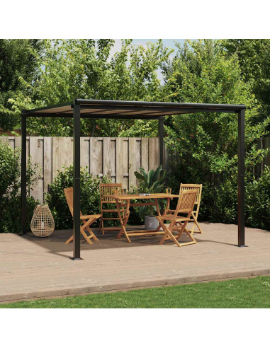 Gazebo da Giardino Antracite 3x3 m in Alluminio