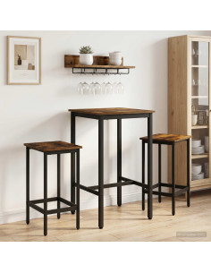 Tavolo da bar 52 x 52 x 90 cm Legno ingegnerizzato Rovere Fumo