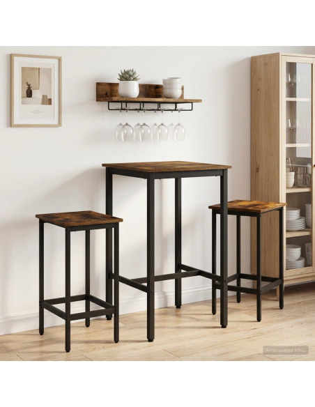 Tavolo da bar 52 x 52 x 90 cm Legno ingegnerizzato Rovere Fumo