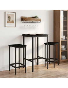 Tavolo da bar 52 x 52 x 110 cm Legno ingegnerizzato Rovere Nero