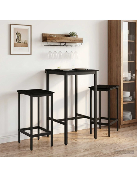Tavolo da bar 52 x 52 x 110 cm Legno ingegnerizzato Rovere Nero
