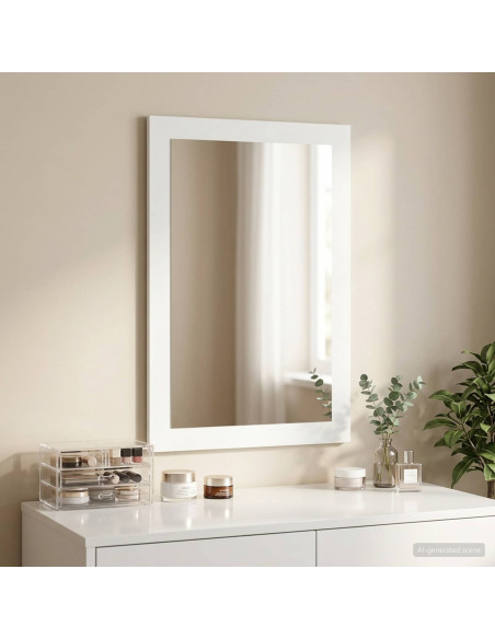 Specchio FAUSKE Bianco 43 x 3,5 x 77 cm Rettangolare