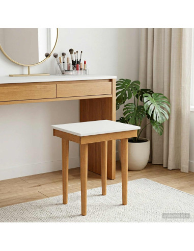 Sgabello da tavolo da trucco FAUSKE Bianco 40 x 33 x 45 cm