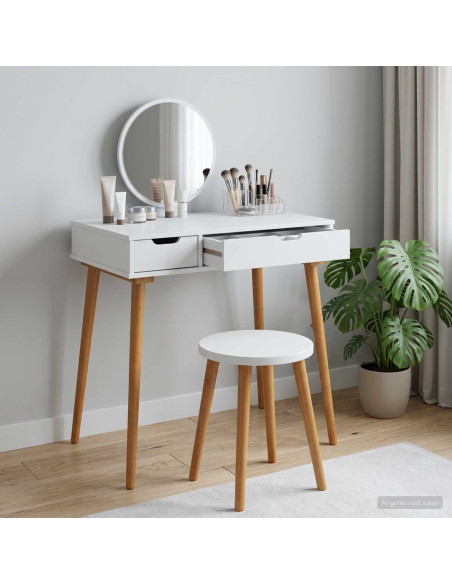 Tavolo da Trucco FAUSKE Bianco 76 x 50 x 78 cm