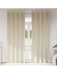 Tende oscuranti 2 pz Crema 140 x 260 cm Velluto