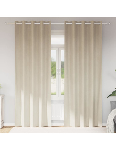 Tende oscuranti 2 pz Crema 140 x 260 cm Velluto