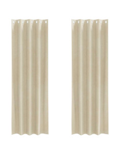 Tende oscuranti 2 pz Crema 140 x 260 cm Velluto 2