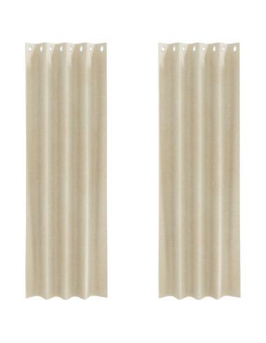 Tende oscuranti 2 pz Crema 140 x 260 cm Velluto