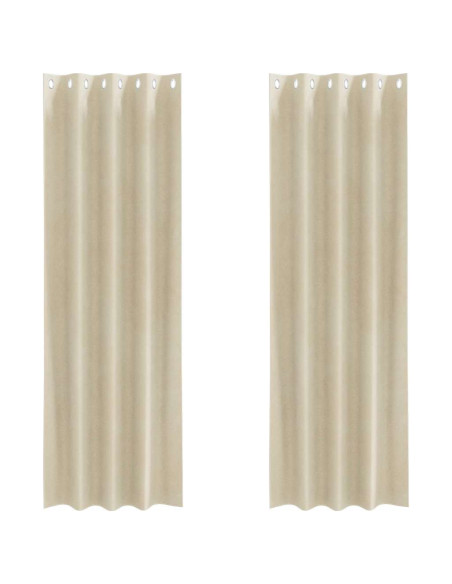 Tende oscuranti 2 pz Crema 140 x 260 cm Velluto