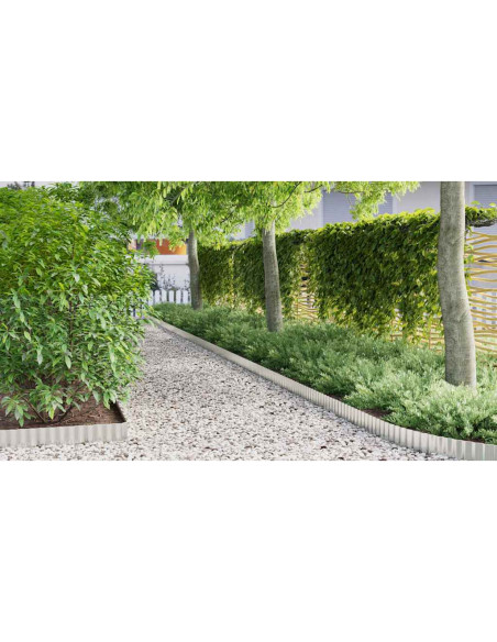 Bordo per Prato Argento 1000 x 15 x 0.03 cm Acciaio zincato