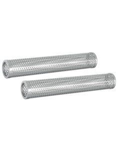 Tubo affumicatore 2 pz Ø 5 x 30 cm Acciaio Inox 304 Argento 2