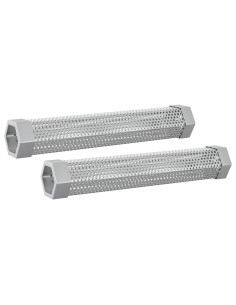 Tubo affumicatore 2 pz 5 x 5 x 30 cm Acciaio Inox 304 Argento 2