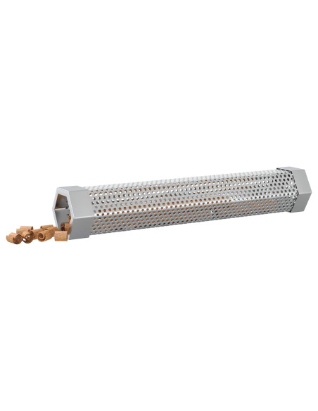 Tubo affumicatore 2 pz 5 x 5 x 30 cm Acciaio Inox 304 Argento