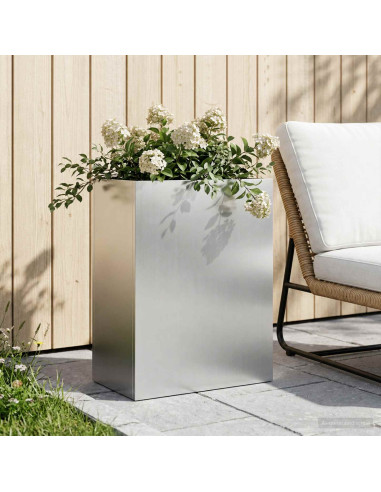Vaso da giardino Argento 40 x 20 x 40 cm Acciaio zincato