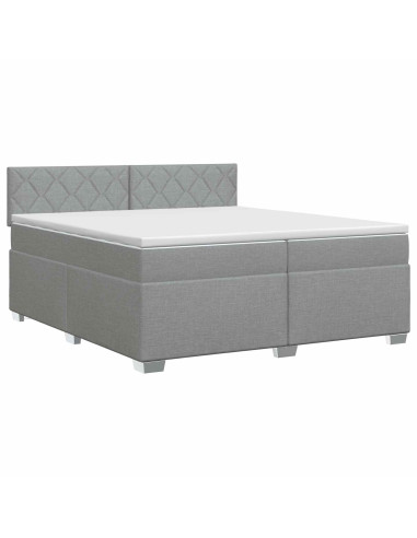 Letto box spring con materasso Grigio Chiaro 200 x 200 cm
