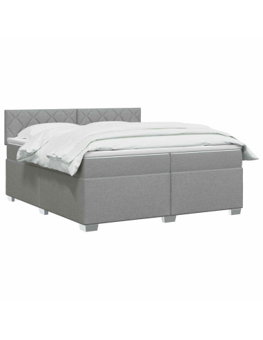 Letto box spring con materasso Grigio Chiaro 200 x 200 cm