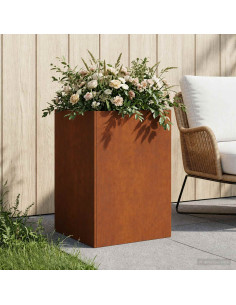 Vaso da giardino Ruggine 40 x 40 x 75 cm Acciaio Corten
