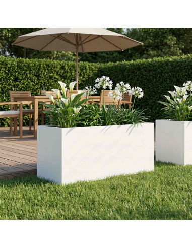 Vaso da giardino Bianco 80 x 40 x 40 cm