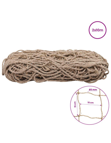 Rete di supporto per piante in juta Naturale 2 x 10 m