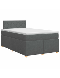 Letto box spring con materasso Grigio Scuro 120 x 200 cm