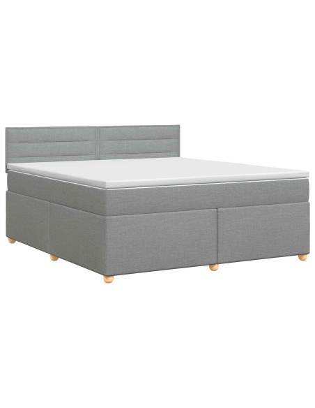 Letto box spring con materasso Grigio Chiaro 140 x 190 cm