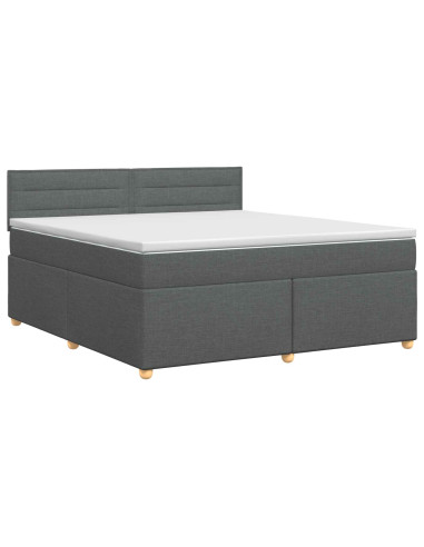 Letto box spring con materasso Grigio Scuro 140 x 190 cm
