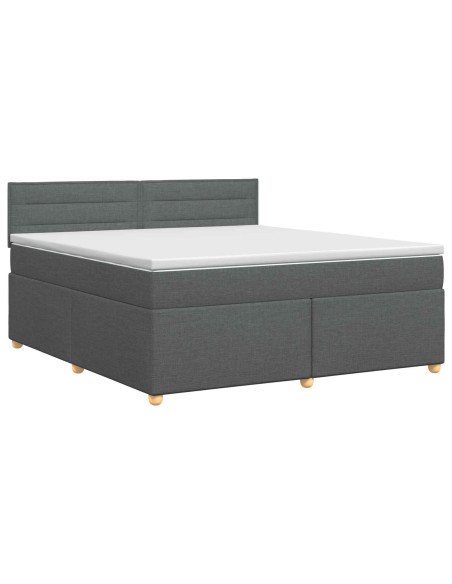 Letto box spring con materasso Grigio Scuro 140 x 190 cm
