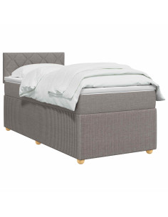 Letto box spring con materasso Tortora 100 x 200 cm Tessuto 2
