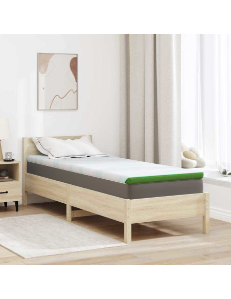 Topper per materasso Bianco e Verde 70 x 200 cm