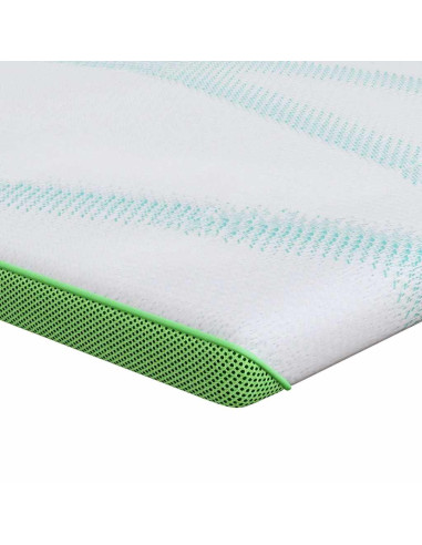 Topper per materasso Bianco e Verde 70 x 200 cm