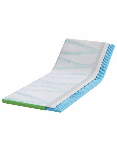 Topper per materasso Bianco e Verde 70 x 200 cm