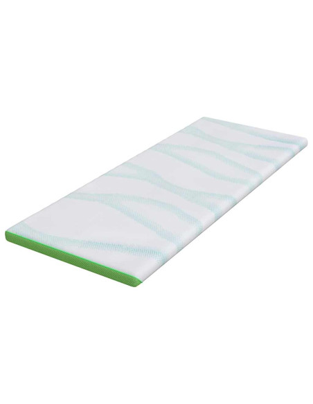 Topper per materasso Bianco e Verde 70 x 200 cm
