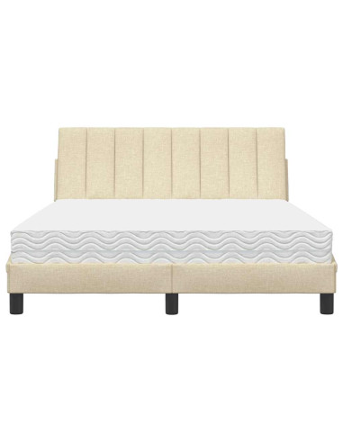 Letto con Materasso Hanko Crema 140x19 cm in Tessuto