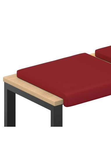 Cuscino per panchina 2 pz Similpelle Rosso Vino