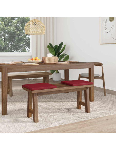Cuscino per panchina 2 pz Similpelle Rosso Vino