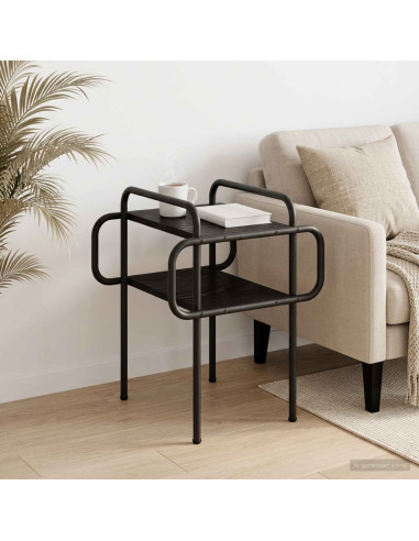 Tavolino da salotto Rovere Nero 40 x 40 x 51 cm