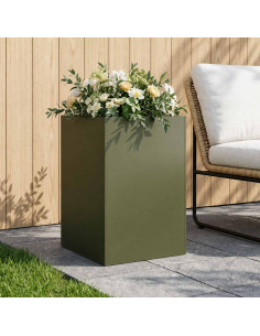 Vaso da giardino Verde Oliva 50 x 50 x 75 cm