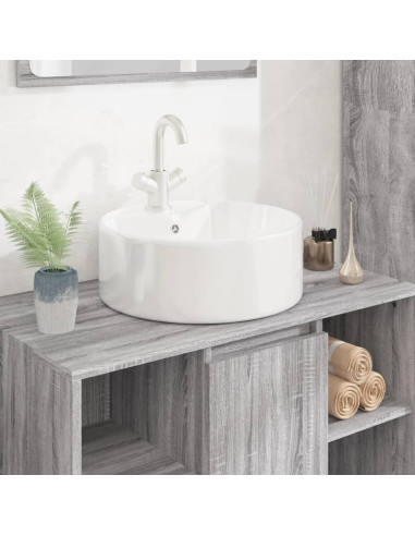 Lavandino Bianco 40x14,5 cm in Ceramica Rotondo