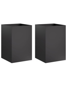 Vaso da giardino 2 pz Nero 50 x 50 x 75 cm 2