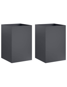 Vaso da giardino 2 pz Antracite 40 x 40 x 75 cm 2