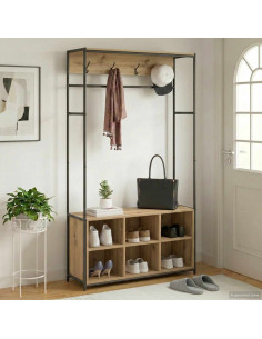 Appendiabiti con panca per scarpe Rovere Artigianale