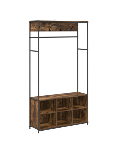 Appendiabiti con panca per scarpe Rovere Fumo 2