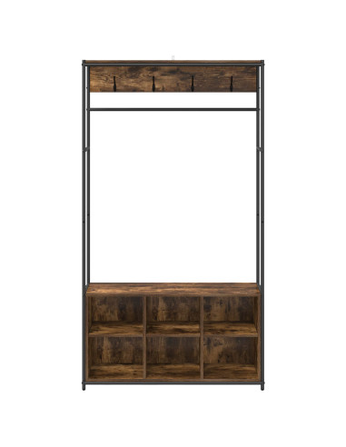 Appendiabiti con panca per scarpe Rovere Fumo