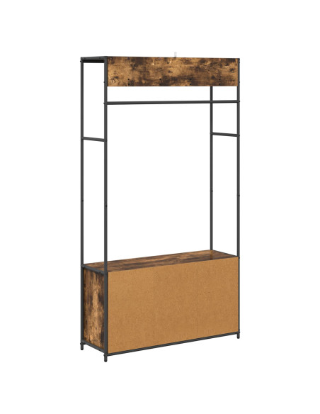 Appendiabiti con panca per scarpe Rovere Fumo