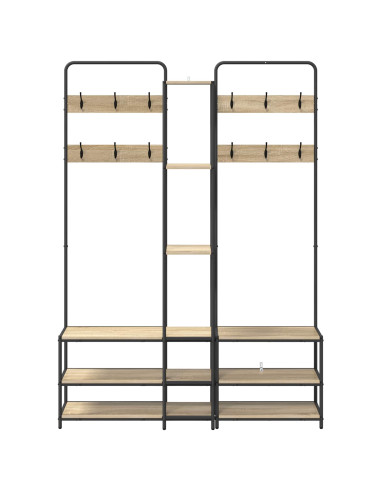 Appendiabiti con panca per scarpe Rovere Sonoma