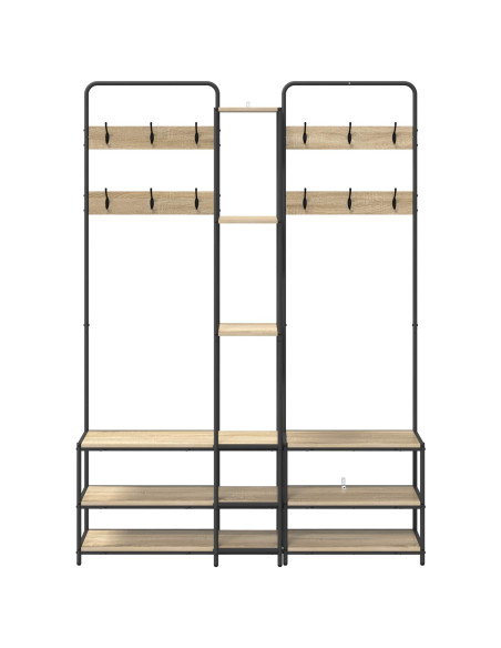 Appendiabiti con panca per scarpe Rovere Sonoma