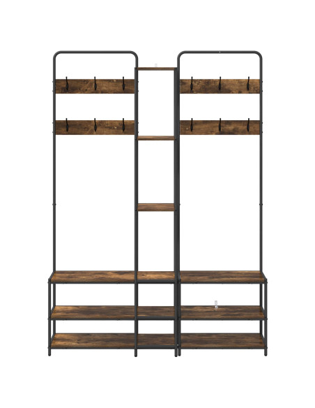Appendiabiti con panca per scarpe Rovere Fumo